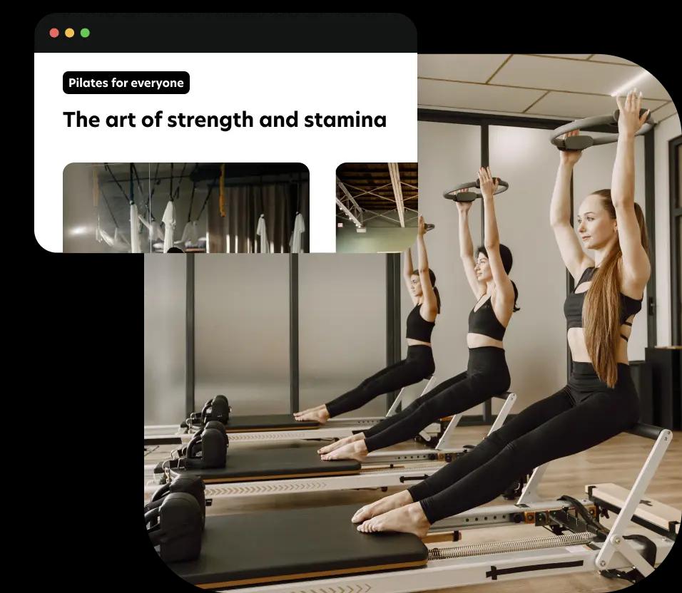 More than 50+ customizable website templates perfect for expressing the atmosphere of your pilates studio