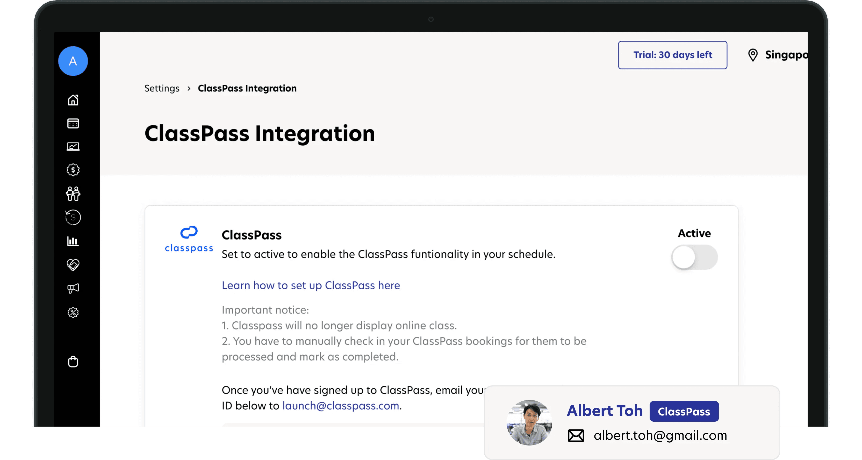 ClassPass integration